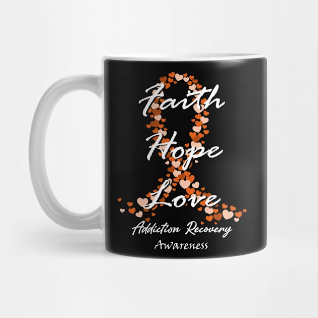 Addiction Recovery Awareness Faith Hope Love - Hope For A Cure by BoongMie